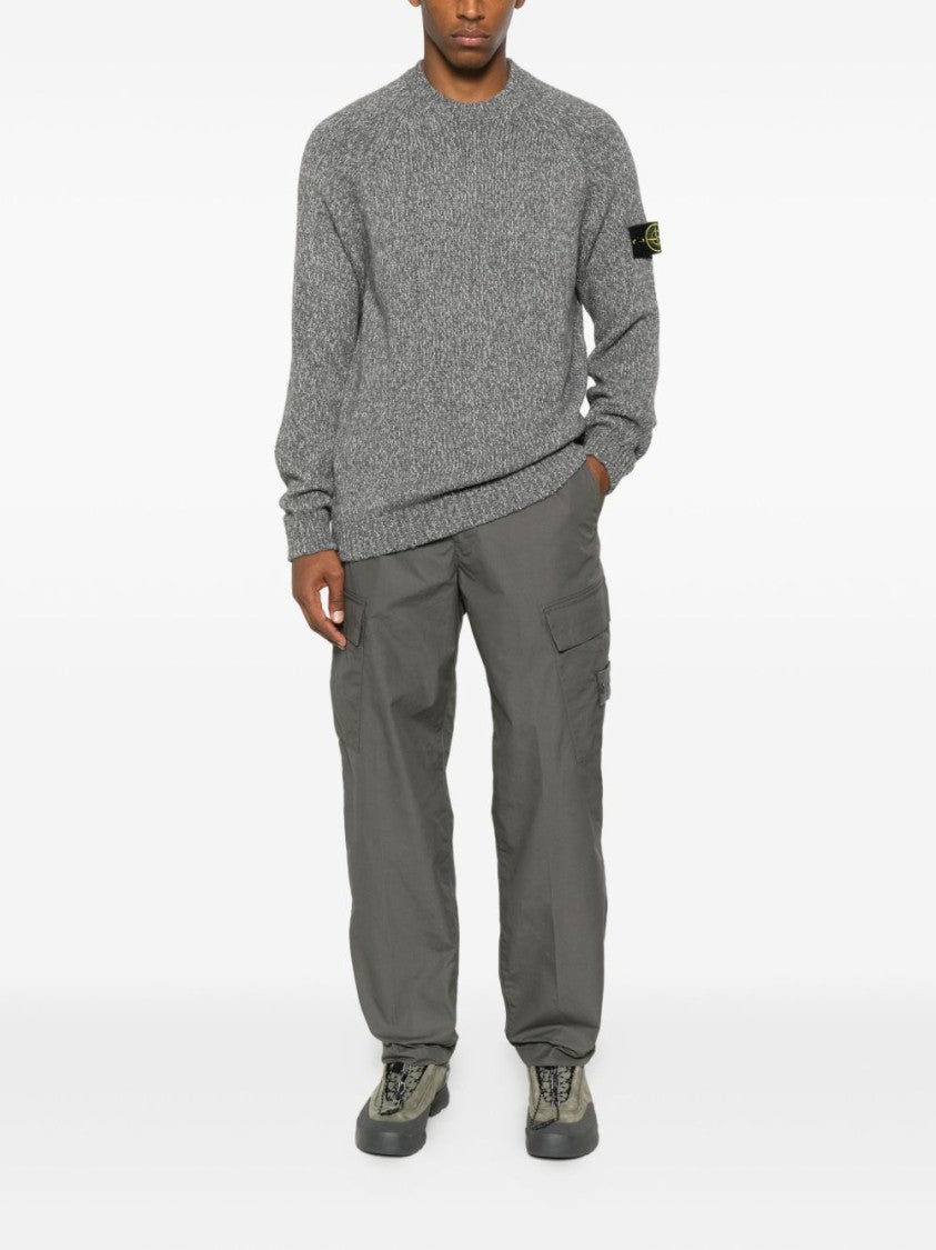 Stone Island Textured Knit Gray Sweater