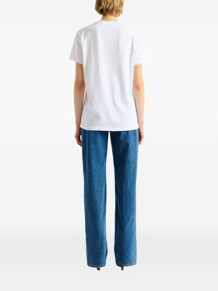 Balmain White Straight Fit Balmain Paris T-Shirt