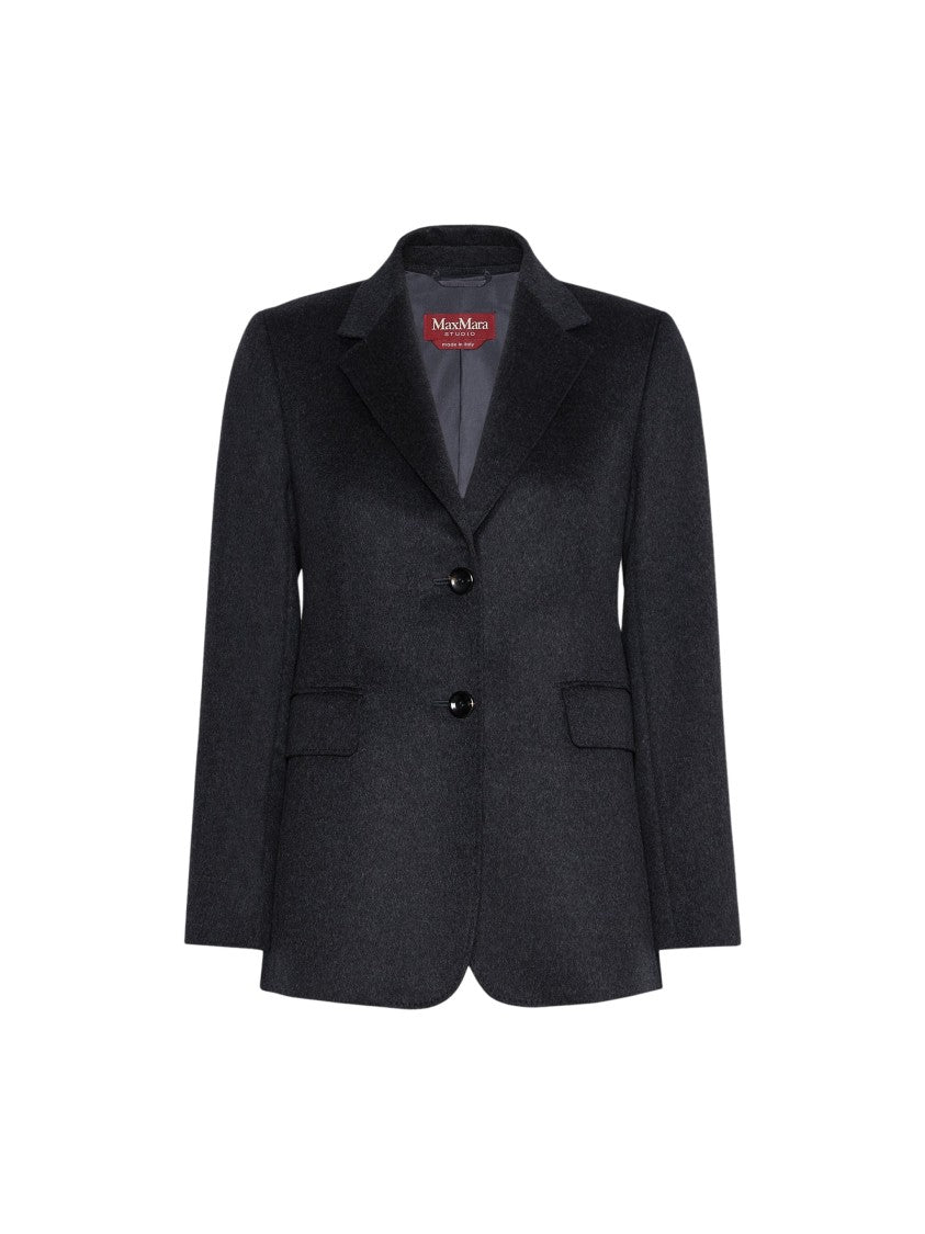 Max Mara Black Volpino Virgin Wool Blazer