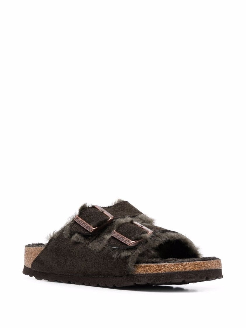 Birkenstock Arizona Shearling Lined Suede Two-Strap Sandals