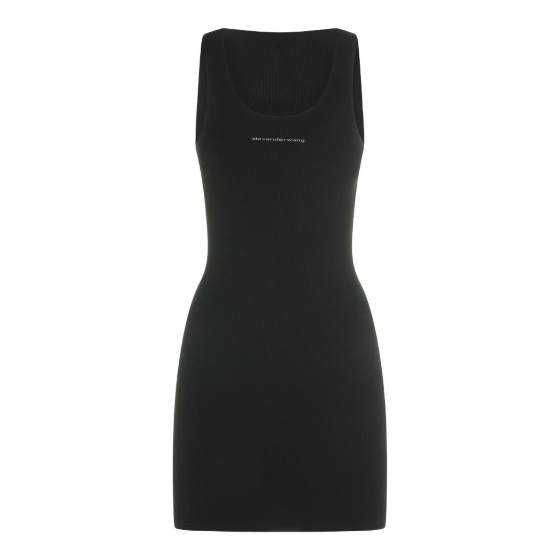 Alexander Wang Sleek Fitted Mini Dress With Scoop Neckline And Ribbed Texture