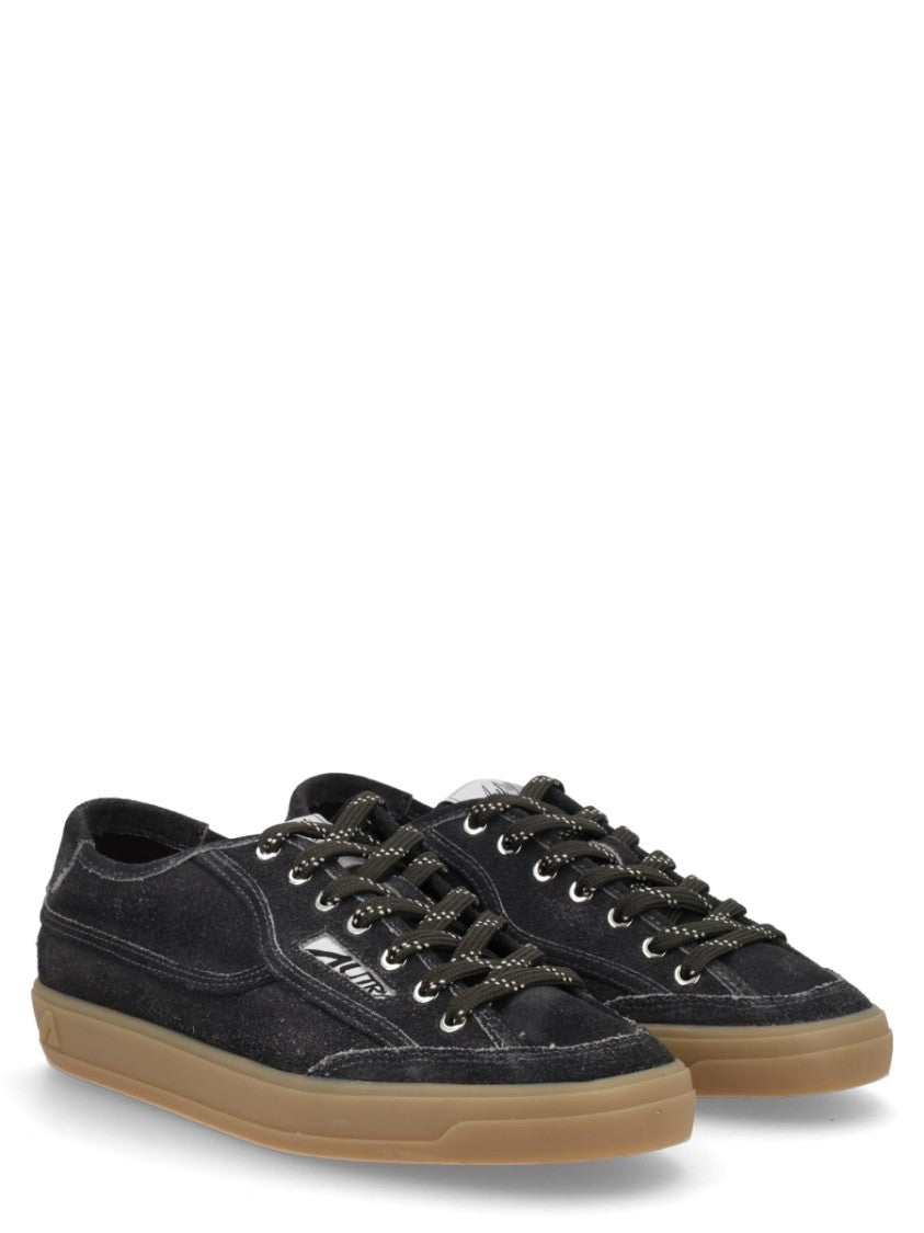Autry Black Low-Top Suede Leather Sneakers