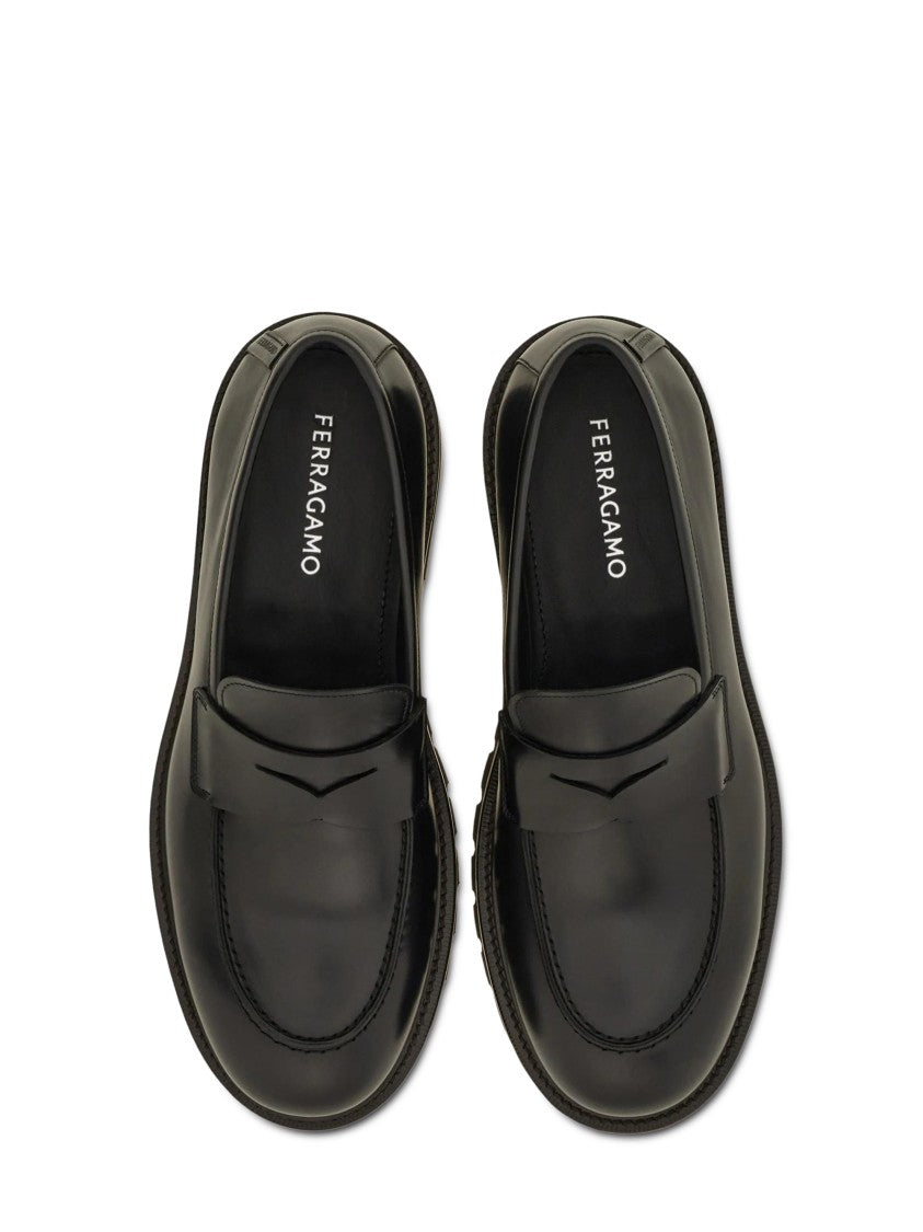 Ferragamo Flat Shoes With Minimalist Silhouette