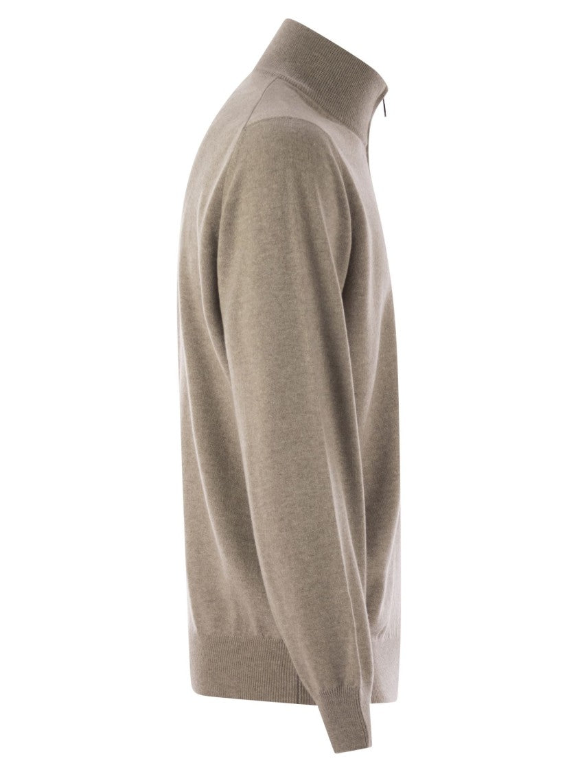 Brunello Cucinelli Cashmere Turtleneck Sweater With Zipper