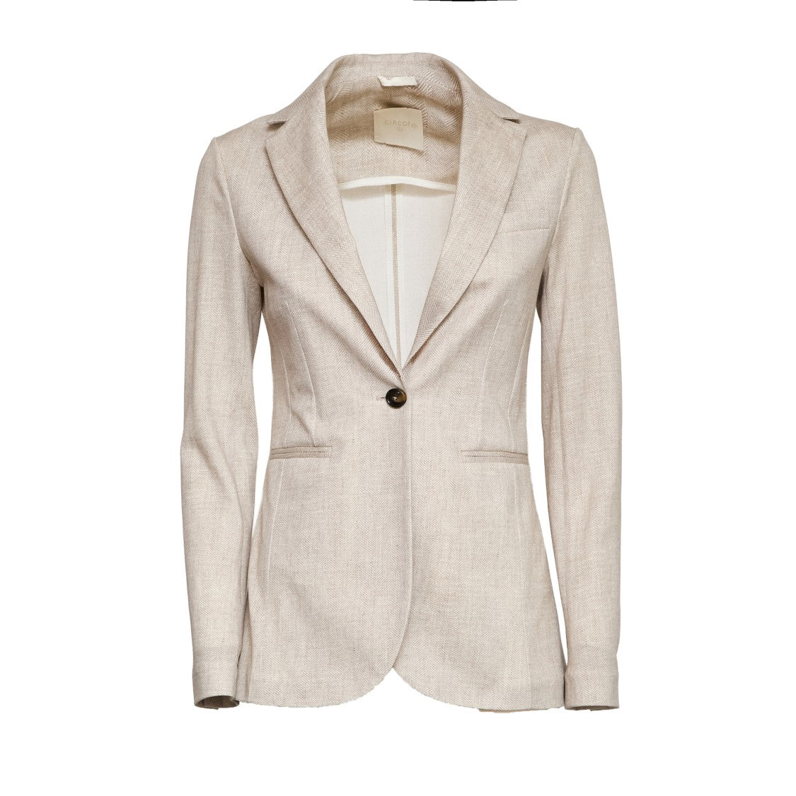 Circolo 1901 Herringbone Slim Fit Single-Breasted Blazer