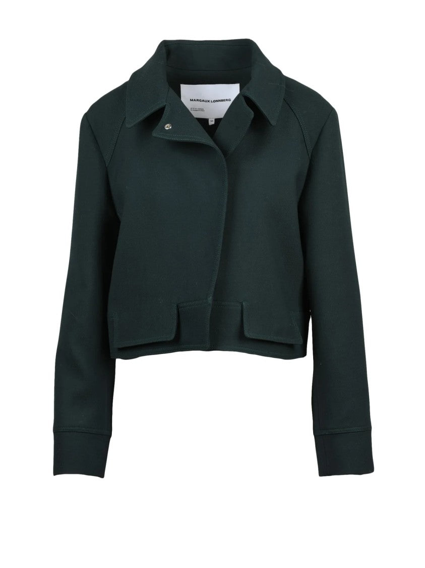 Margaux Lonnberg Green Snap-Button Wool-Blend Short Coat