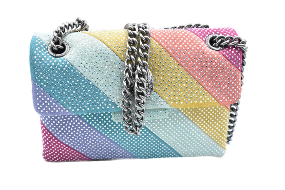 Kurt Geiger Mini Kensington Handbag With Pastel Pattern And Sparkling Studs
