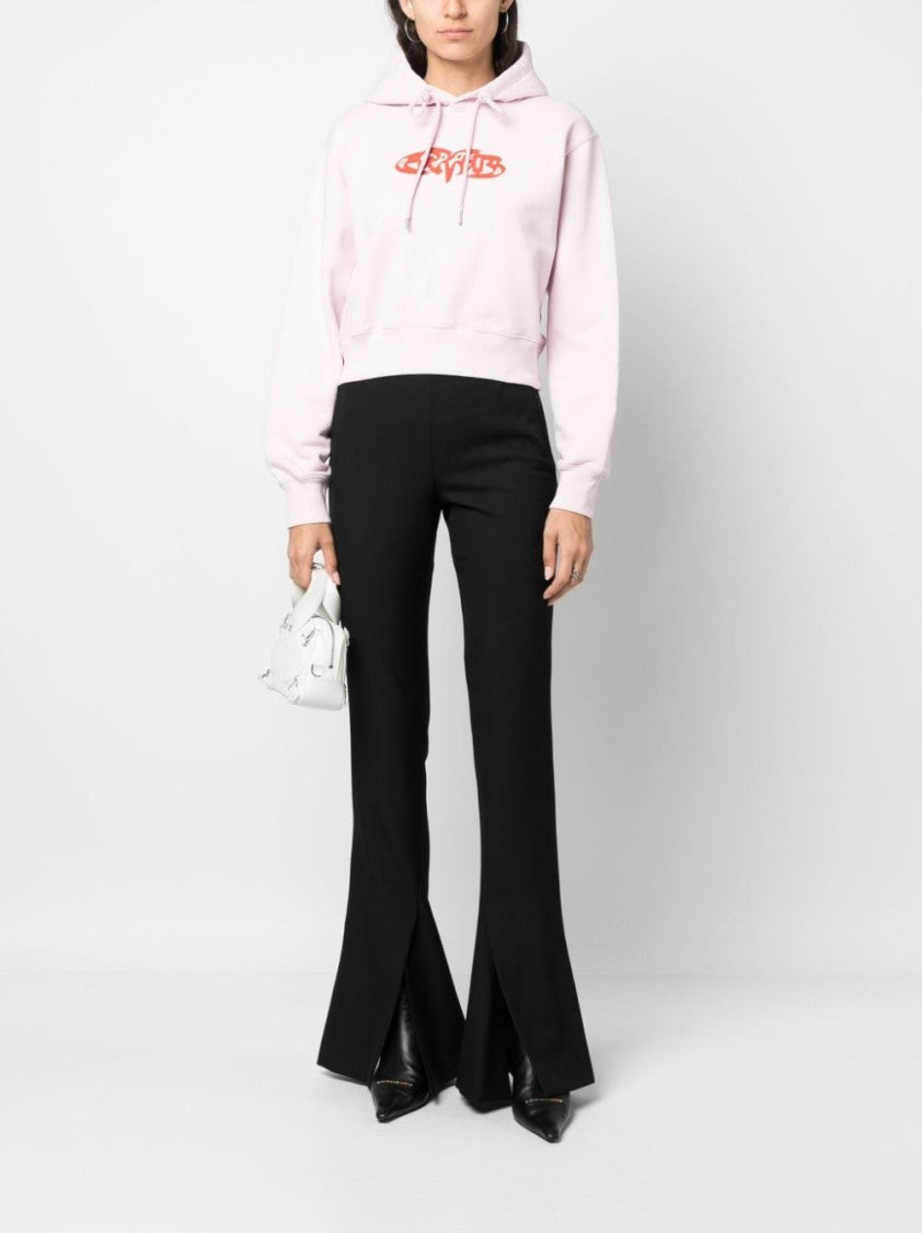 Ambush Light Pink Amb Graphic Cropped Cotton Hoodie