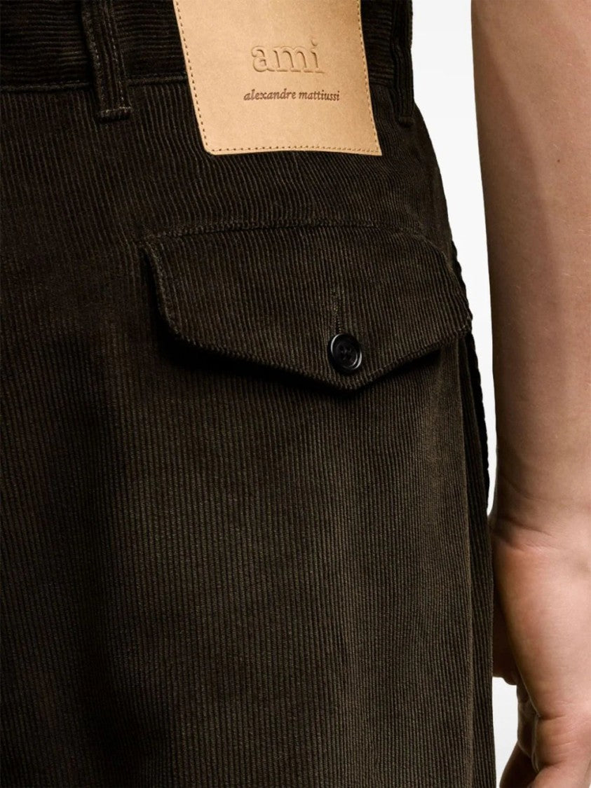 Ami Carrot Cotton Cropped Trousers