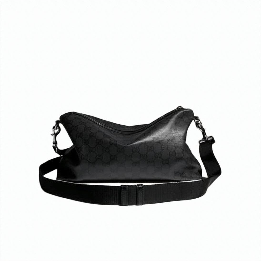 Gucci Textured Canvas Shoulder Bag With Monogram Pattern