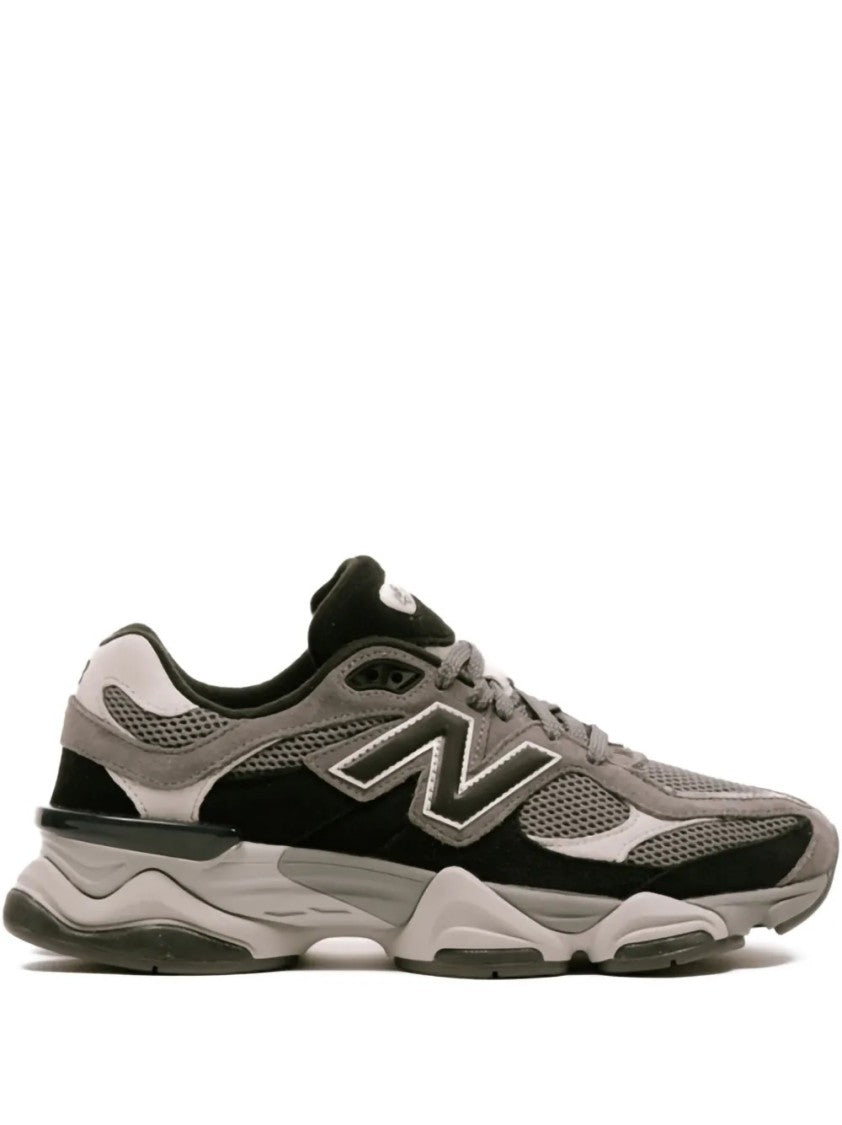 New Balance Layered Grey And Black Suede-Mesh Sneakers