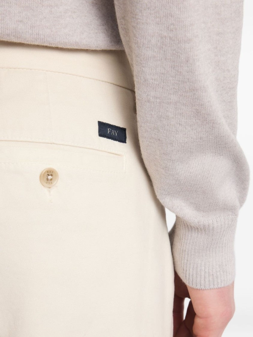 Fay Cream Capri Model Pants