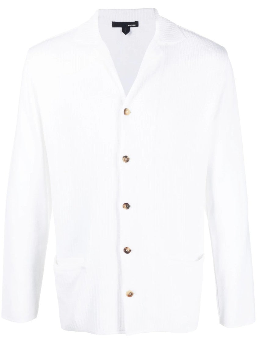 Lardini Classic Cotton Shirt With Button Detail And Textured Finish