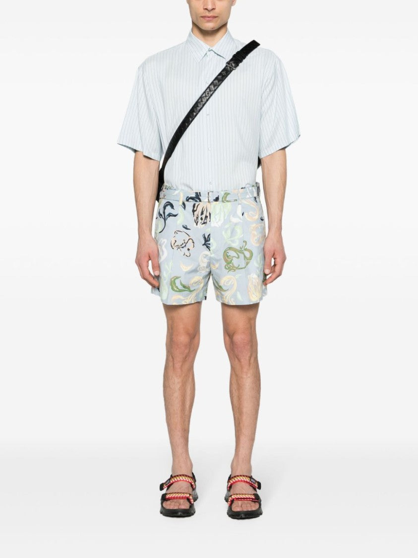 Lanvin Thigh-Length Shorts With Abstract Multicolor Pattern