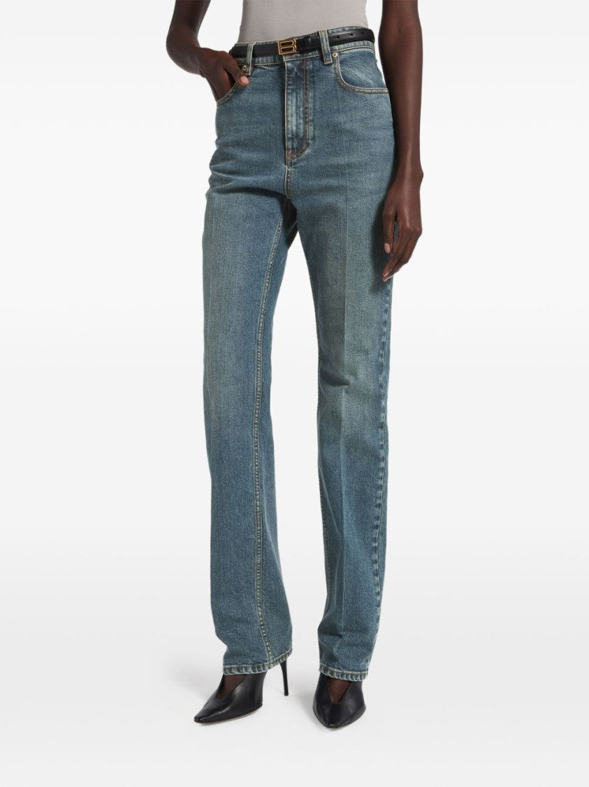 Balenciaga High-Waist Slim-Fit Denim Jeans
