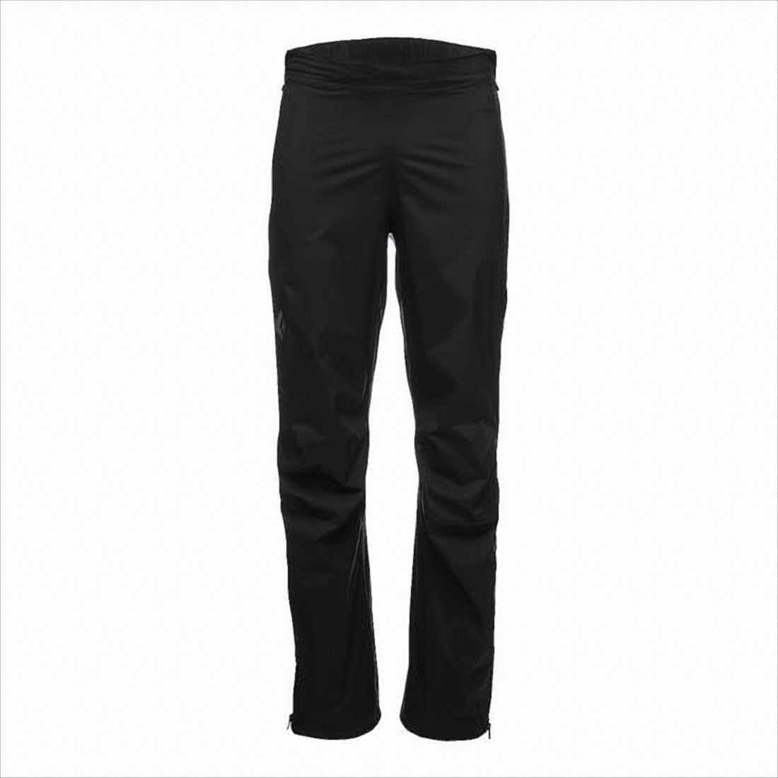 Black Diamond Straight Pants With Streamlined Design And Elastic Waistband