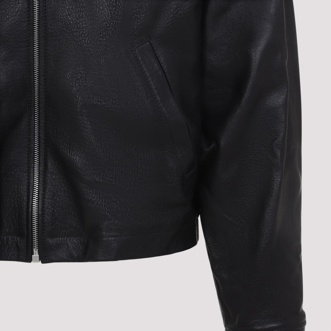 Enfants Riches Déprimés Black Lambskin Jacket With Graphic Embroidery And Pointed Collar