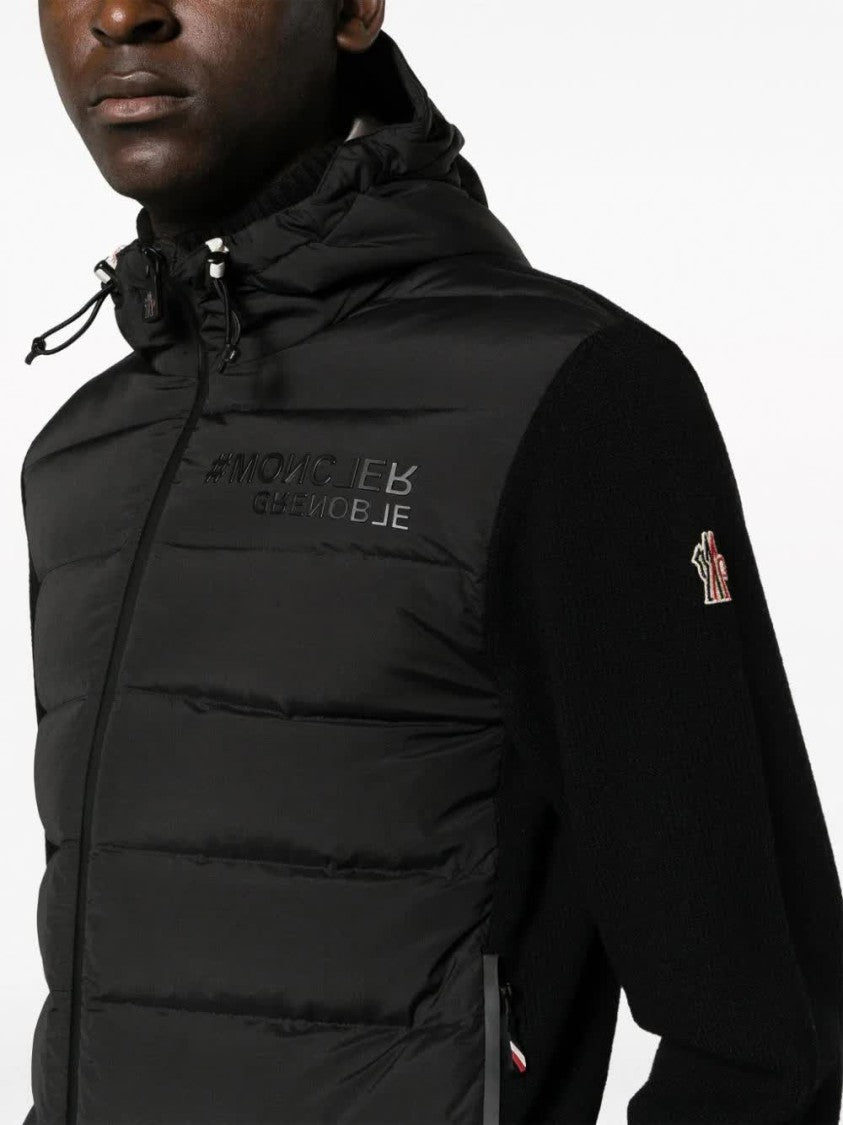 Moncler Grenoble Hybrid Padded Front Cardigan With Knit Sleeves