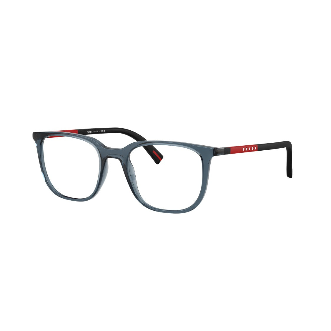 Prada Linea Rossa 0Ps 04Rv Translucent Smoky Blue Square Frame Eyeglasses