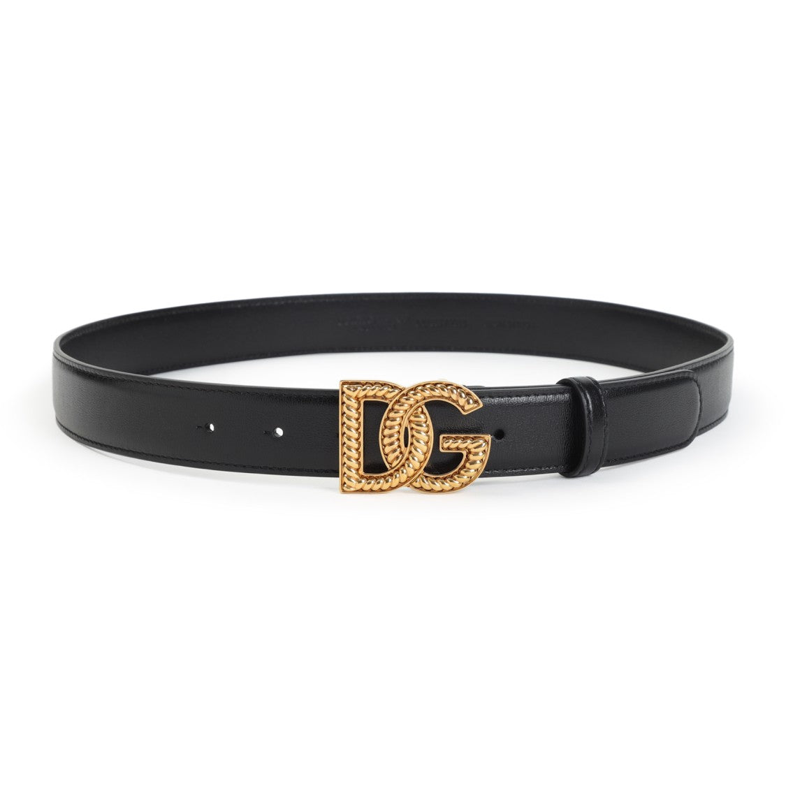 Dolce & Gabbana Black Calf Leather Belt