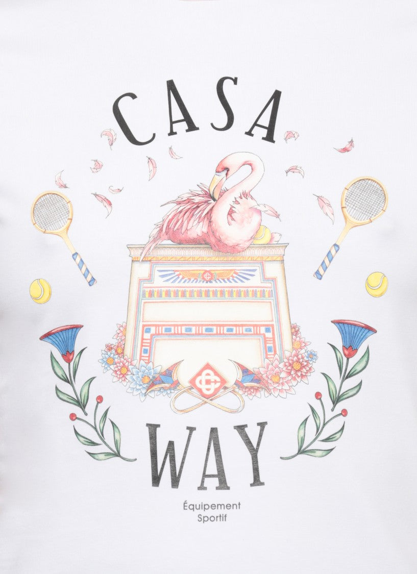 Casablanca White Pima Casaway Print T-Shirt