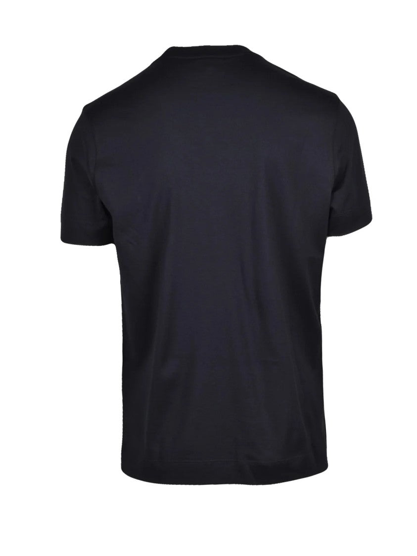 Emporio Armani Black Cotton Logo T-Shirt