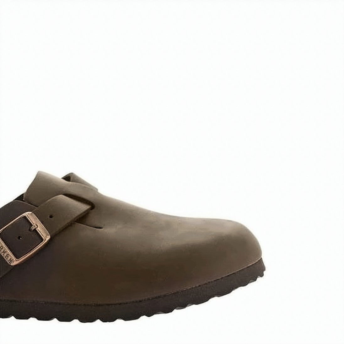 Birkenstock Oiled Leather Clogs With Adjustable Buckle And Cork Footbed