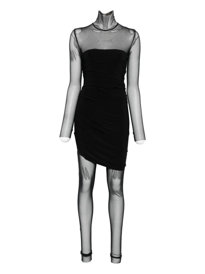 Norma Kamali Ruched Black Mini Dress