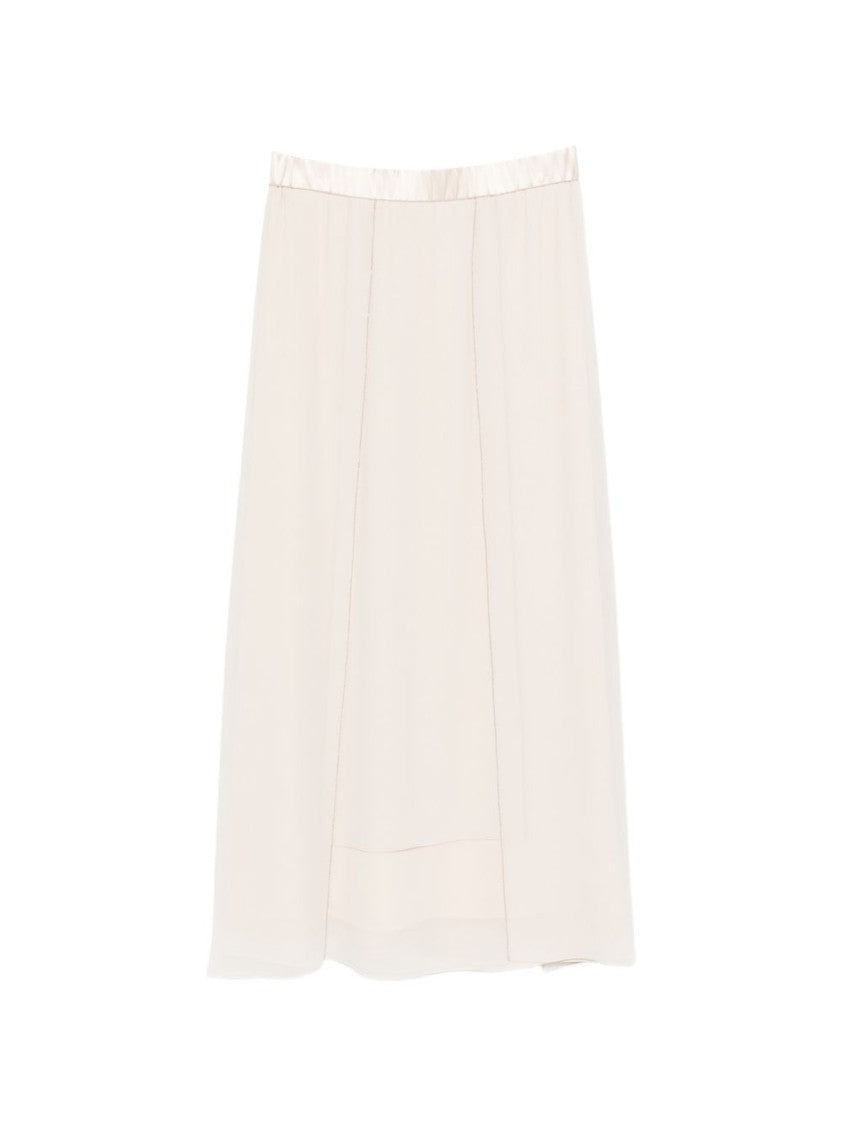 Peserico Flowing Layered Midi Skirt With Elastic Waistband