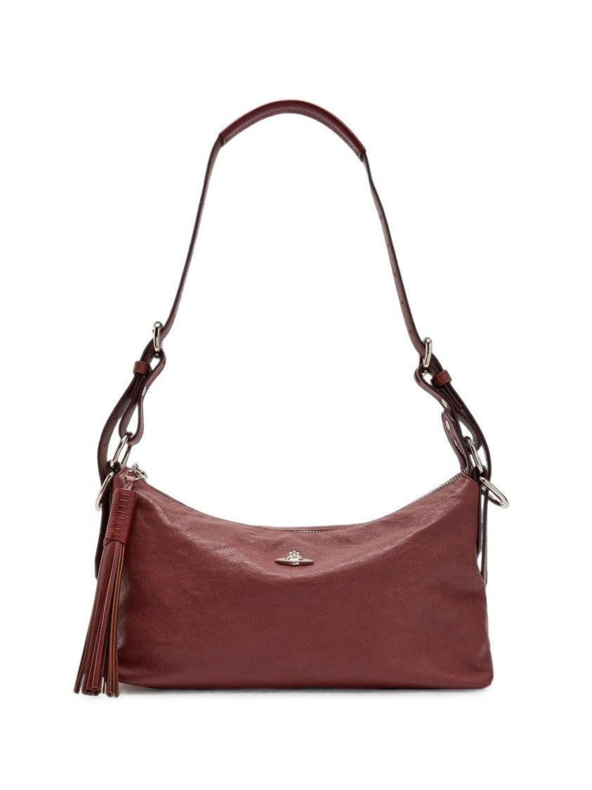 Vivienne Westwood Rectangular Handbag With Adjustable Strap And Decorative Tassel