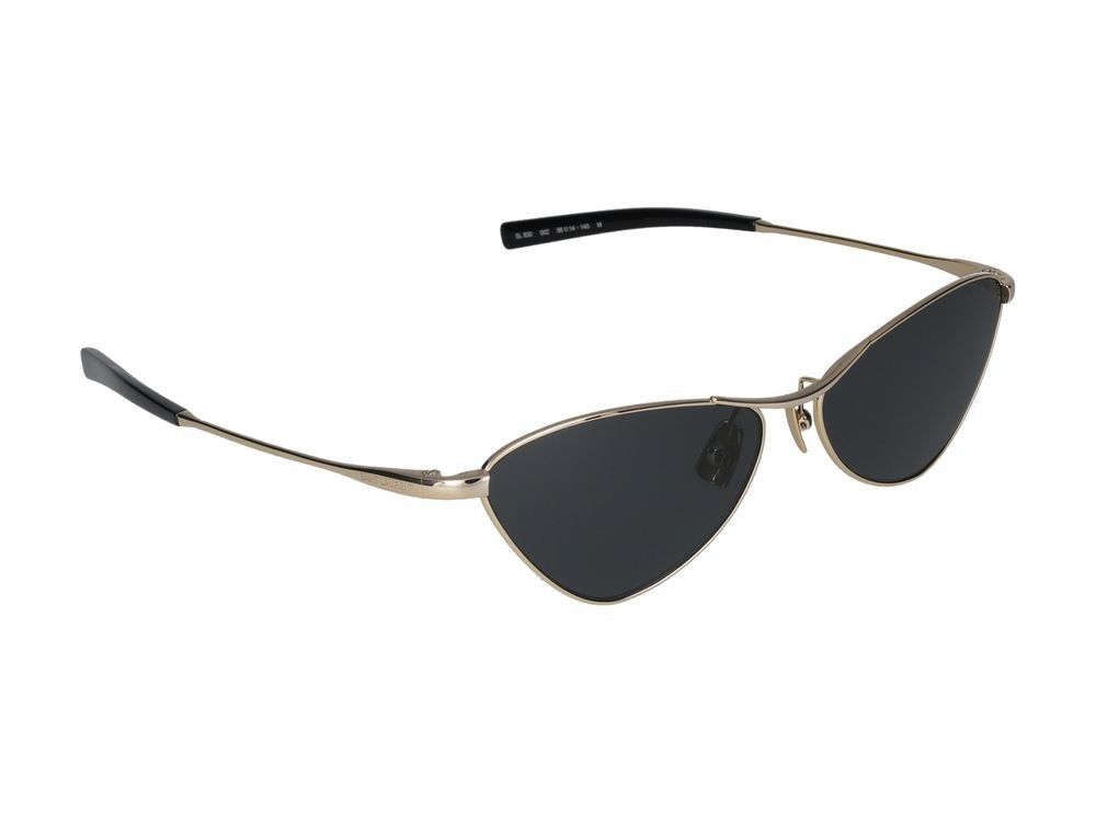 Saint Laurent Gold Curved Bridge Cat-Eye Metal Sunglasses