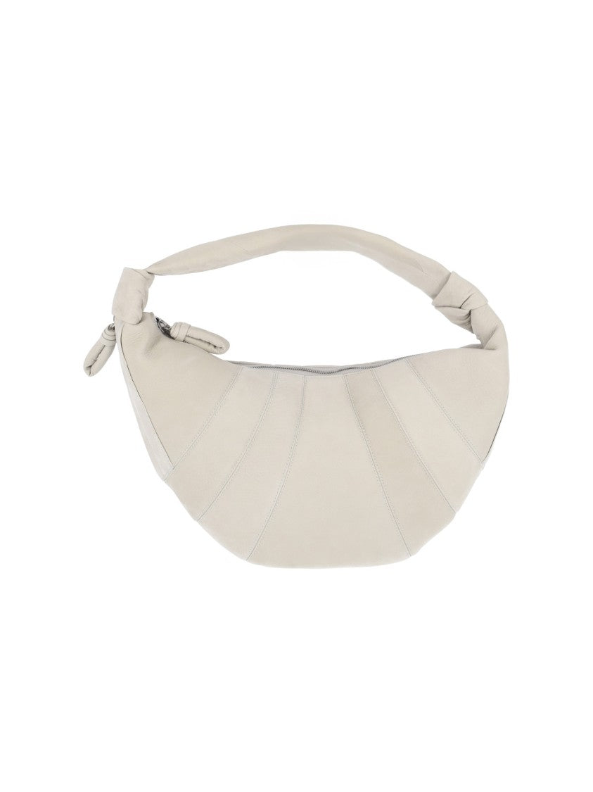 Lemaire Fortune Croissant Grey Nubuck Leather Shoulder Bag