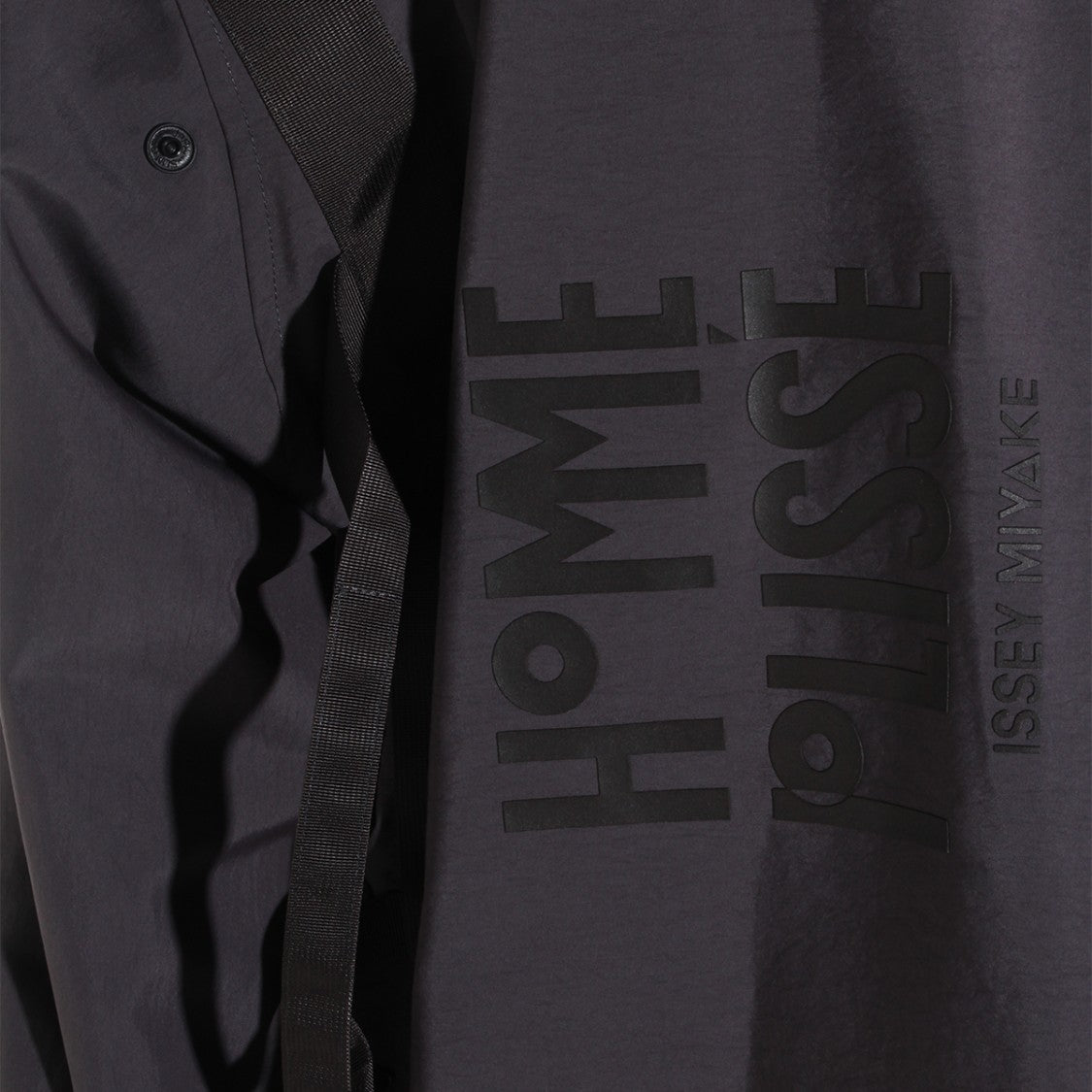 Homme Plissé Issey Miyake Black Jacket With High Collar