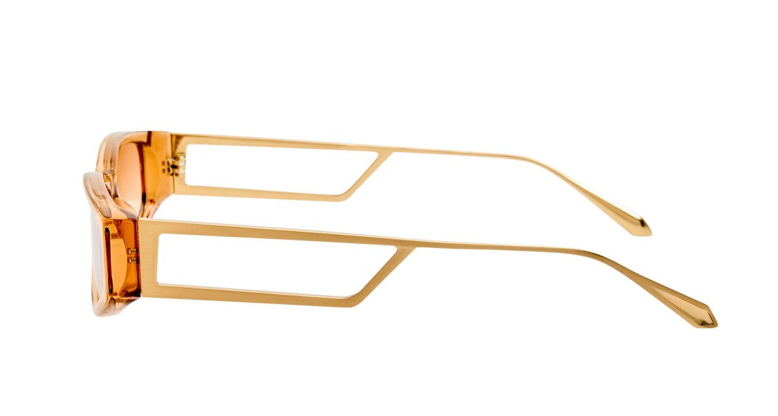 Linda Farrow Lfl Oversized Square Sunglasses With Geometric Titanium Temples