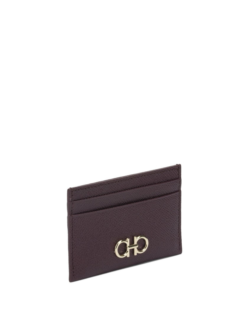 Ferragamo Rectangular Purple Leather Wallet