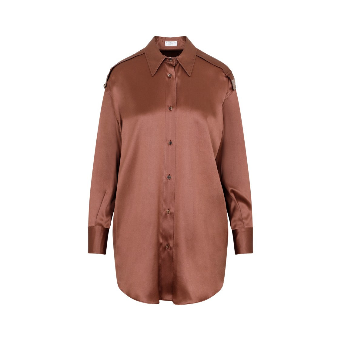 Brunello Cucinelli Brown Silk Shirt
