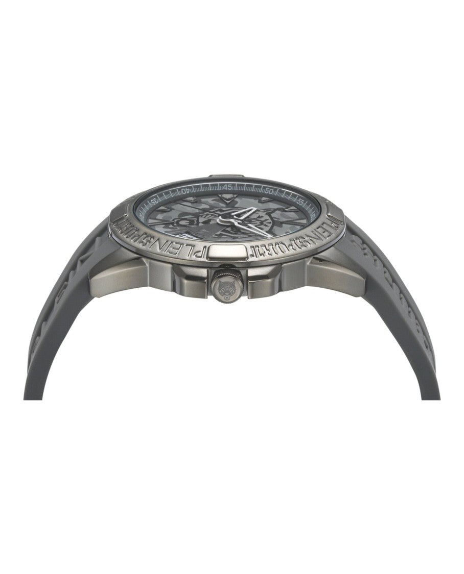 Plein Sport Sporty 44Mm Gunmetal Watch With Camo Guilloche Dial