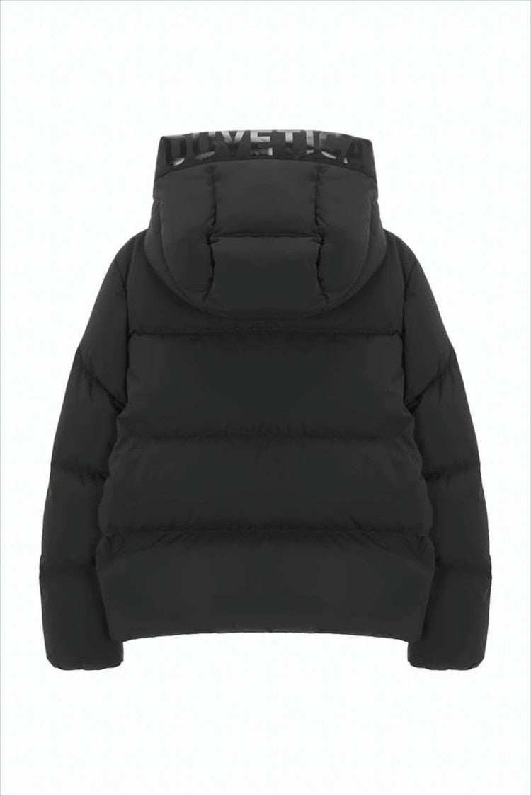 Duvetica Cropped Down Puffer Jacket With High Collar And Adjustable Hood