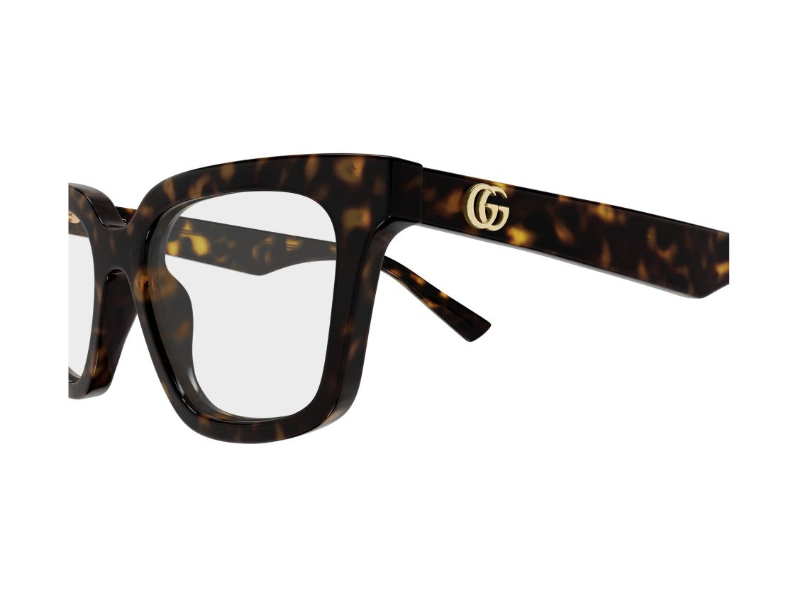 Gucci Gold Gg2180o Tortoiseshell Oversized Square Eyeglasses