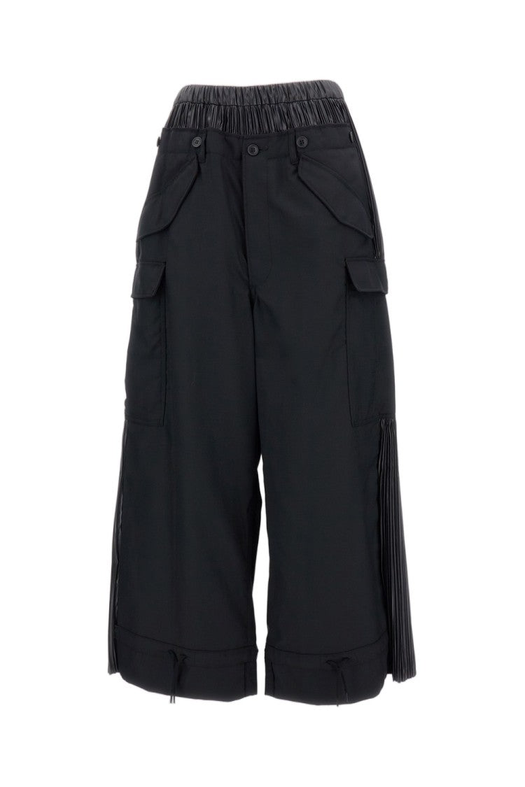 Junya Watanabe Baggy Cargo Trousers With Pleated Inserts And Flap Pockets