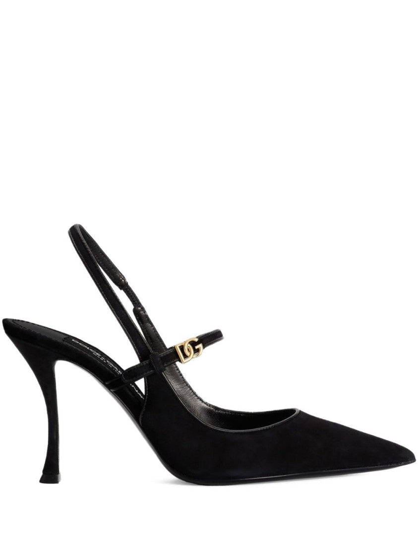 Dolce & Gabbana Black Pointed Toe Slingback
