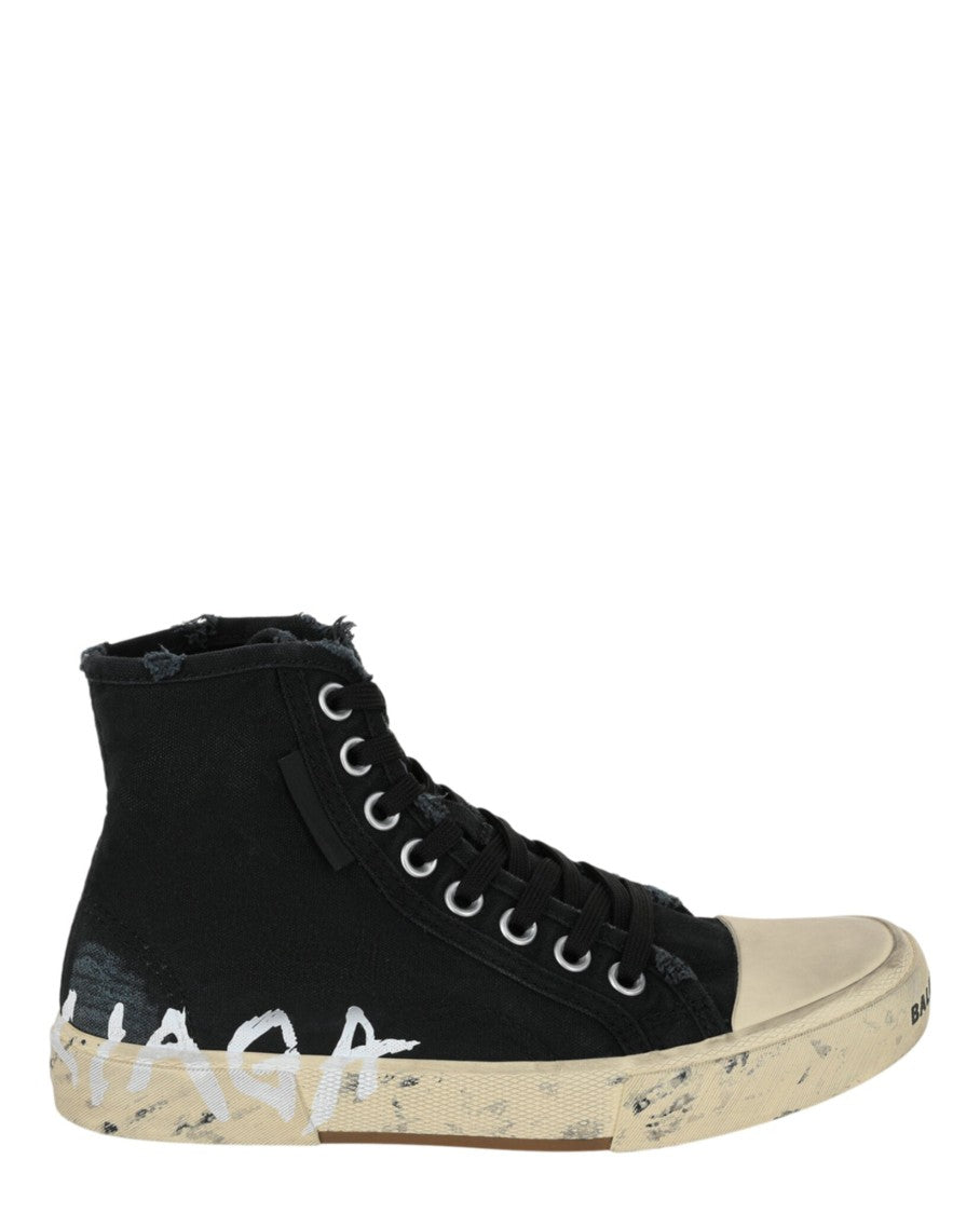 Balenciaga High-Top Sneakers With Distressed Sole And Graffiti Logo
