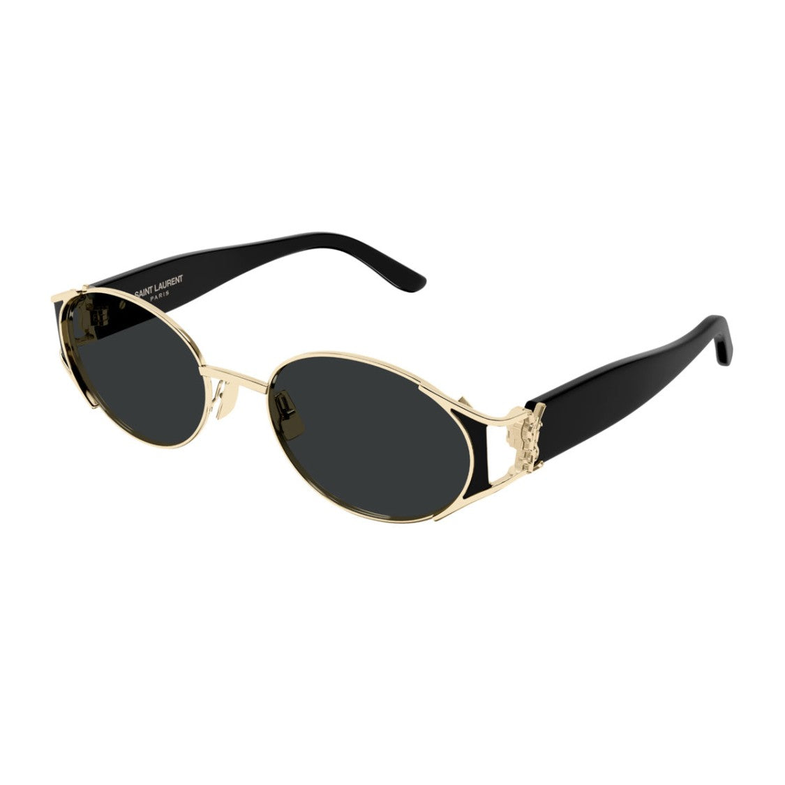 Saint Laurent Gold Black Linea Monogram Sl M919 Oval Sunglasses