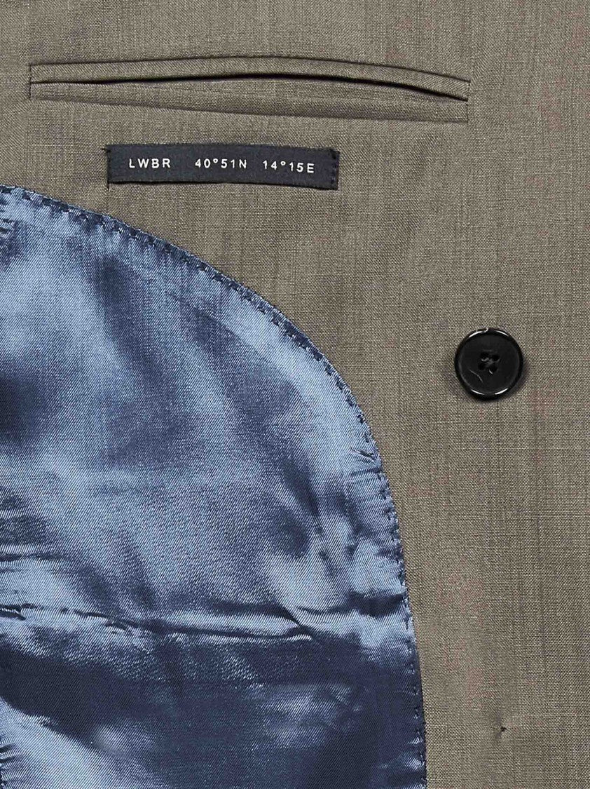 Low Brand Cord-Colored Tropical Virgin Wool Double-Breasted Blazer