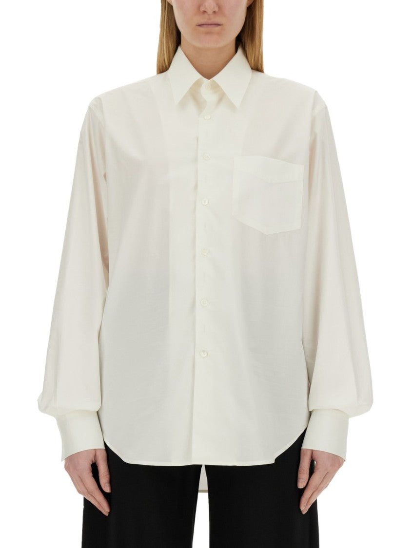 Mm6 By Maison Margiela White Cotton Oversize Fit Shirt