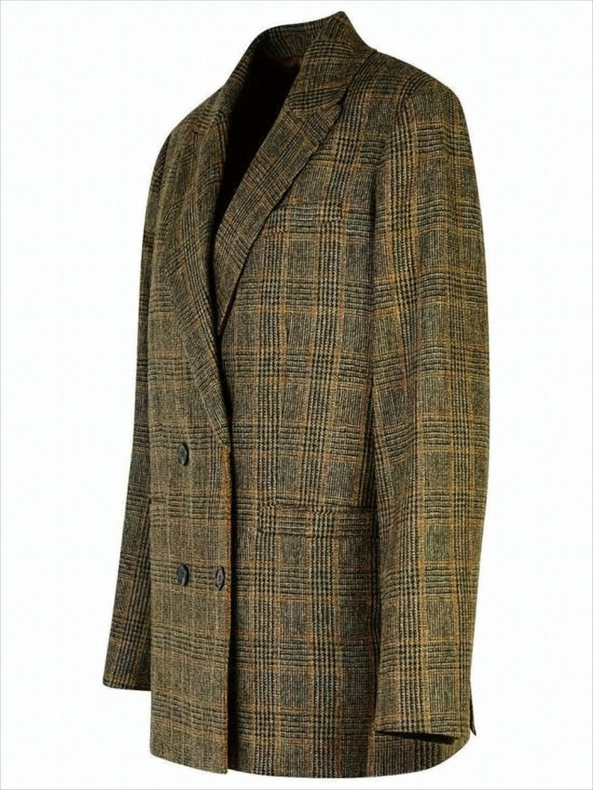 A.P.C. Plaid Double-Breasted Suit Jacket