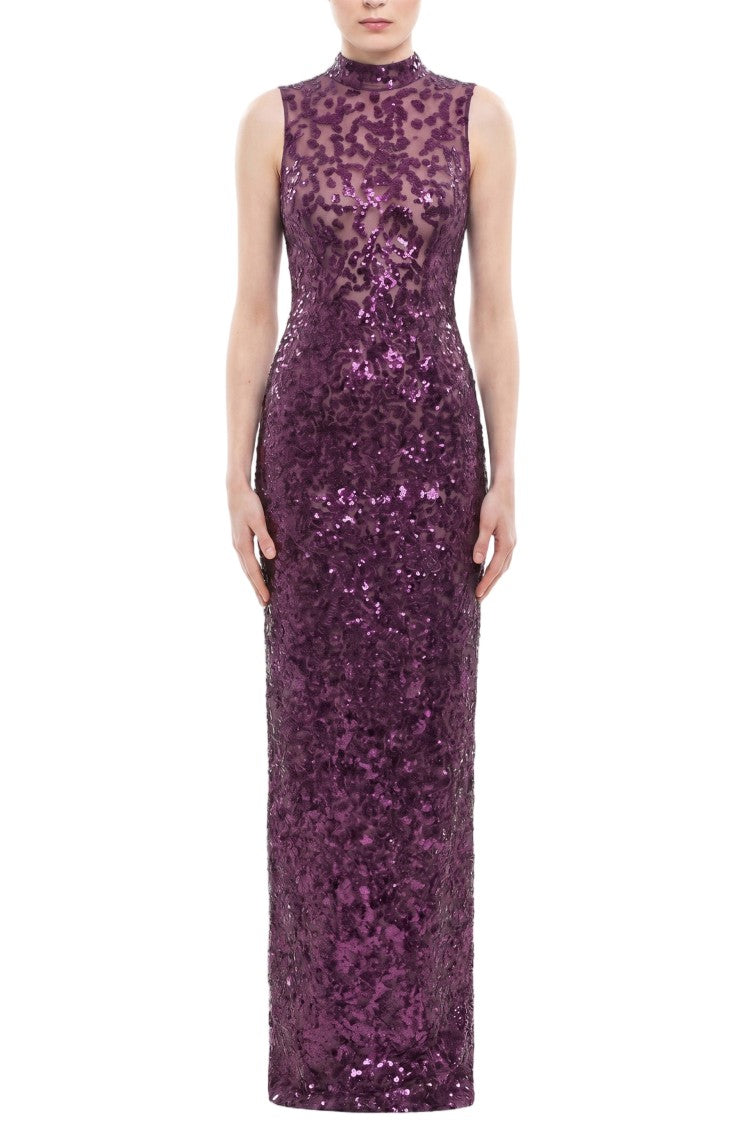 Saiid Kobeisy Sequin Embroidered Long Dress