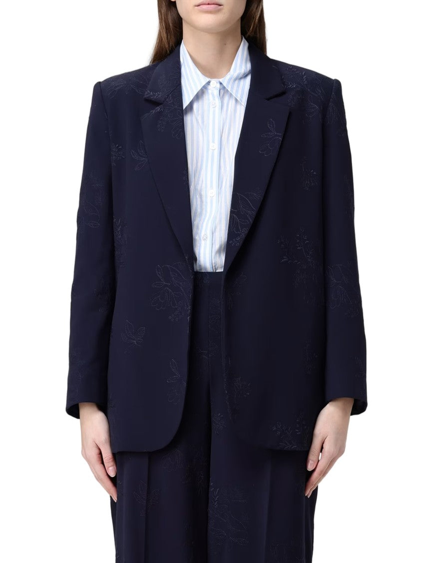 Twin-Set Blue Foulard St. Animalier Jacquard Blazer