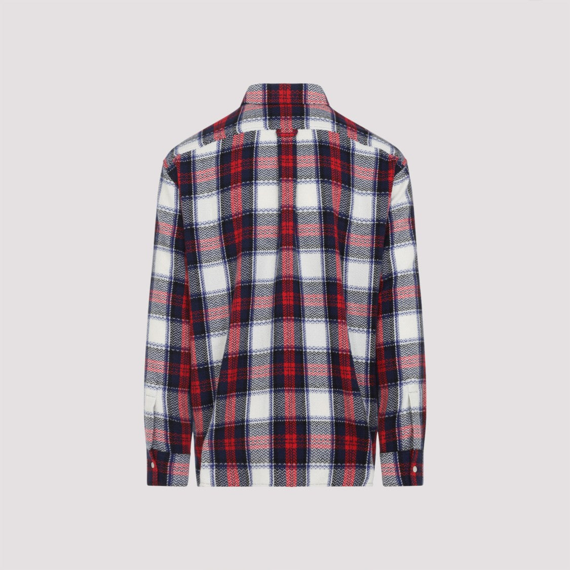 Celine Checkered Cashmere Overshirt With Pointed Collar