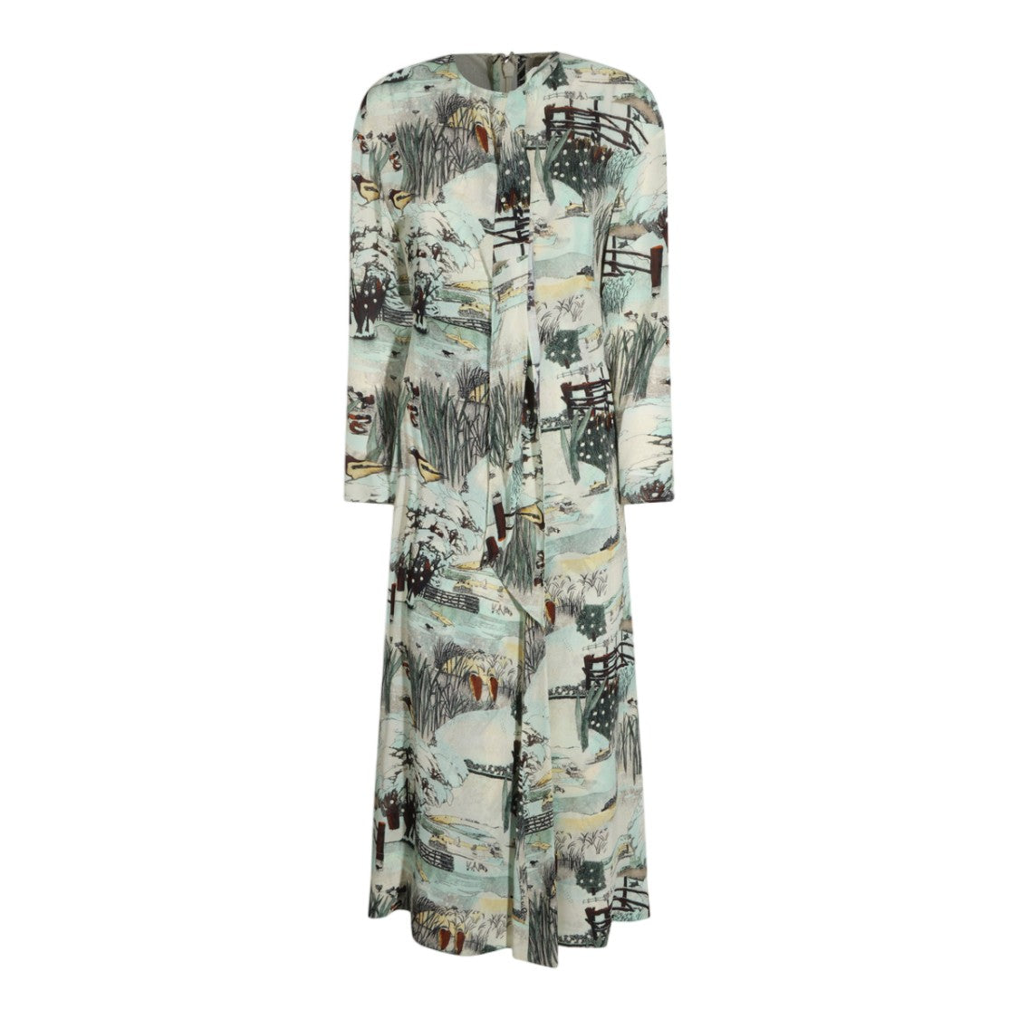 Tory Burch Flowing Artistic Print Maxi Dress